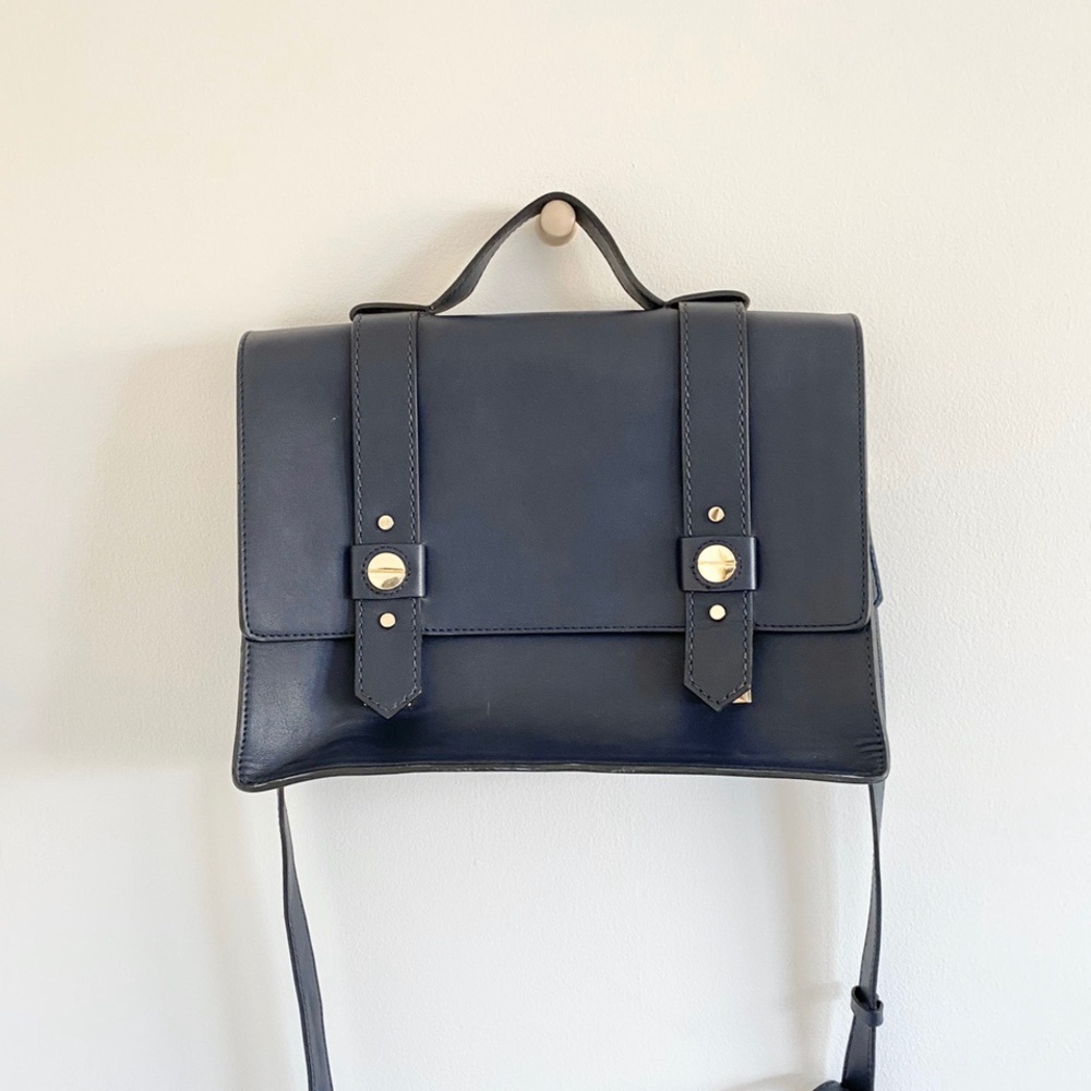 Zara Navy Blue Crossbody satchel bag